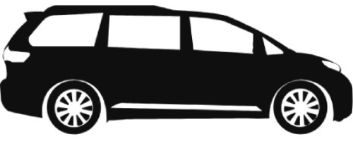 logo for 8 seater minicab taxi